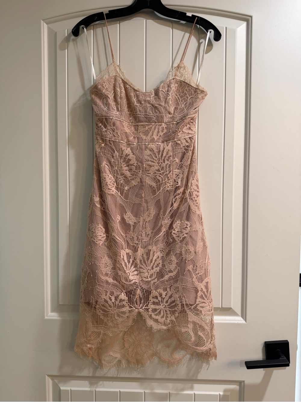 Stylestalker Blush Lace Mini Slip Dress